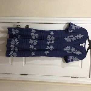 Elegant Blue Floral Dress